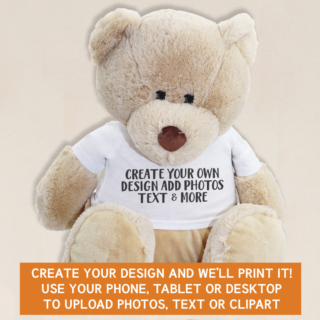 PERSONALISED - Printed Teddy T-Shirt & Teddy with Text, Photos, anything!