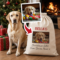 Personalised Photo & Name Christmas Gifts From Santa Paws - Christmas Santa Sack