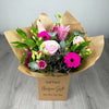 PERSONALISED Pretty Pinks Hand Tied Box Bouquet - Create Your Own Text Design