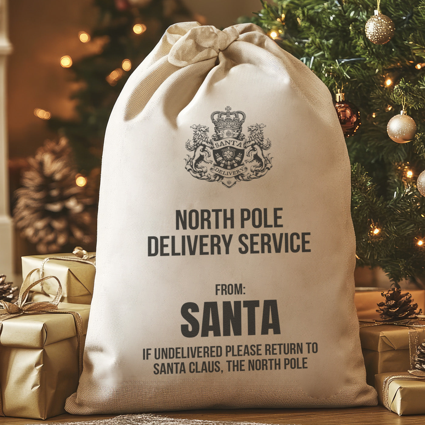 North Pole Delivery From Santa - Christmas Santa Sack
