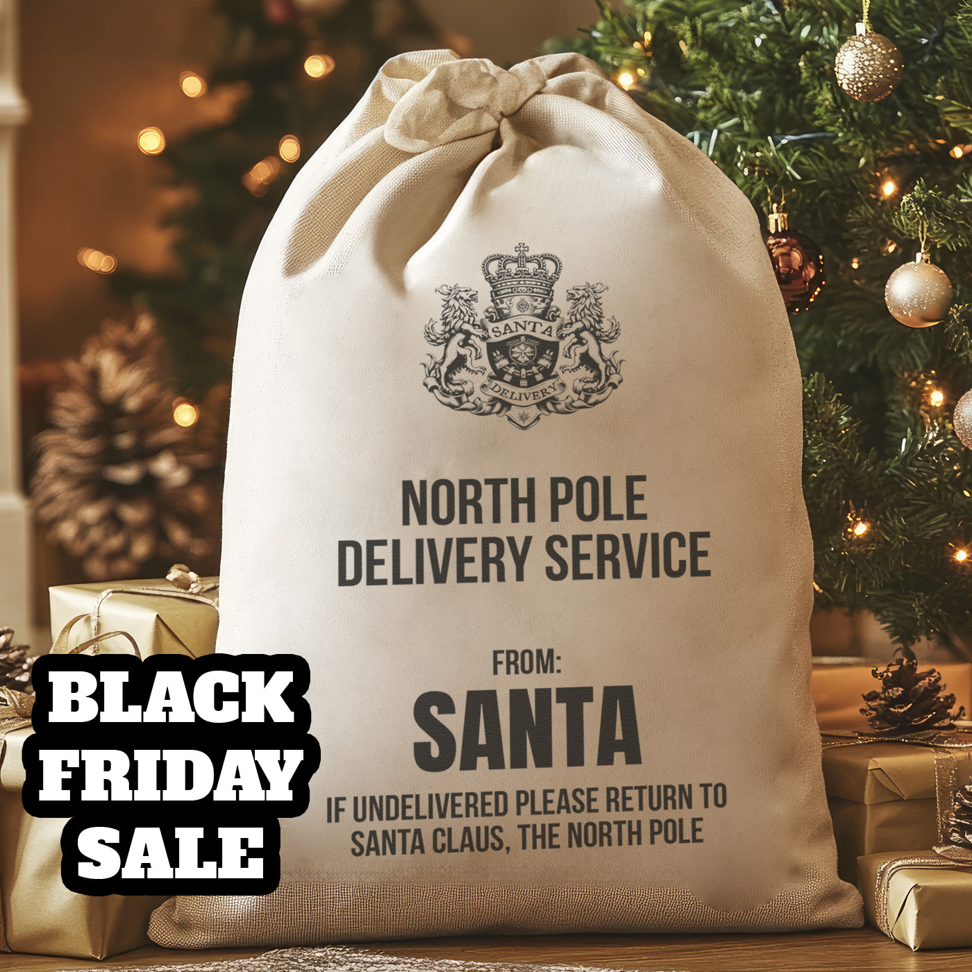 North Pole Delivery From Santa - Christmas Santa Sack Black Friday Special