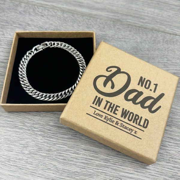 PERSONALISIERTER Papa Nr. 1 der Welt – Auswahl aus 4 Armbändern – Schmuckgeschenke für Papa