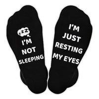 I'm Not Sleeping I'm Just Resting My Eyes zZZ - Printed Funny Socks