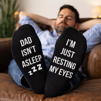 Dad Isn't Asleep - Just Resting - Printed Funny Socks