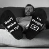 Don't Wake Me Up I'm Charging - Printed Funny Socks