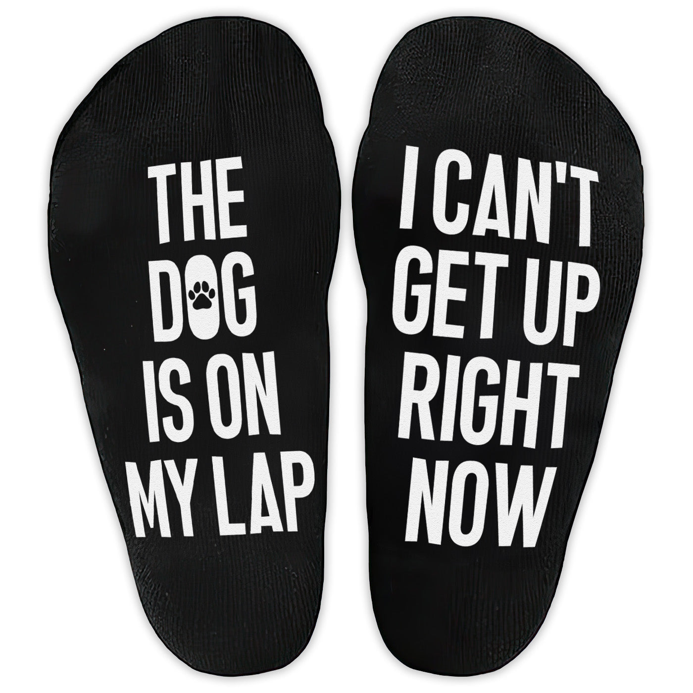 The Dog Is On My Lap I Can't Get Up Right Now - Printed Funny Socks