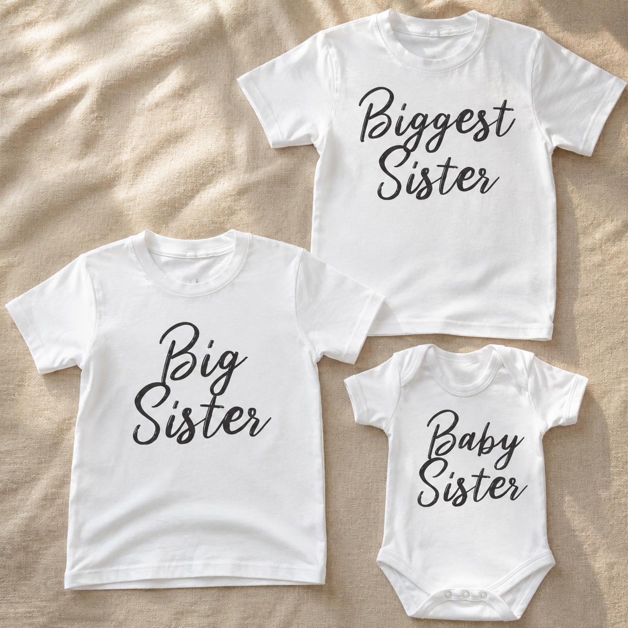 Biggest, Big & Baby Sister - Matching Sisters Set - Matching Sets - 0M upto 14 years - (Sold Separately)