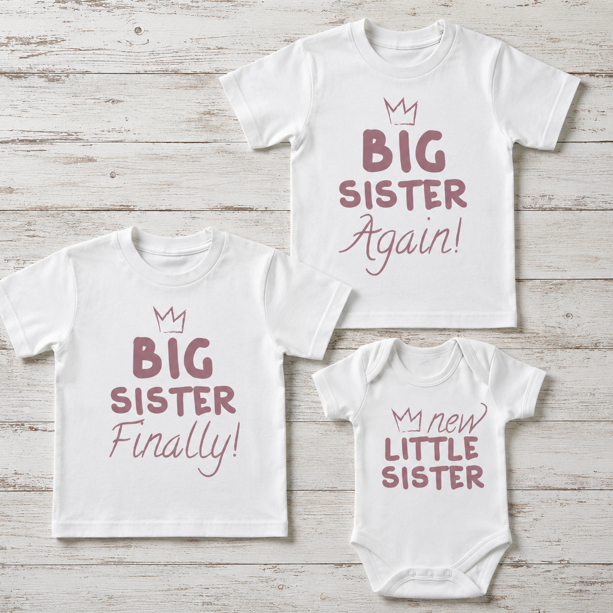 Big Sisters & New Little Sister - Matching Sisters Set - Matching Sets - 0M upto 14 years - (Sold Separately)