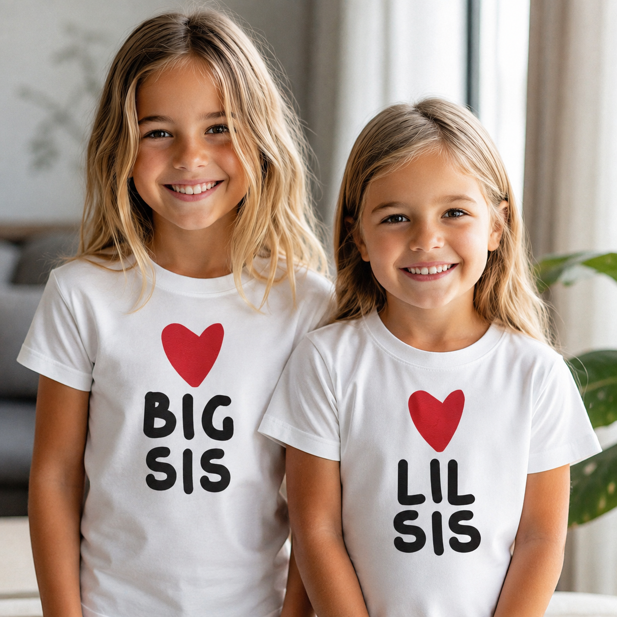 Big & Lil Sis Hearts - Matching Sisters Set - Matching Sets - 0M upto 14 years - (Sold Separately)