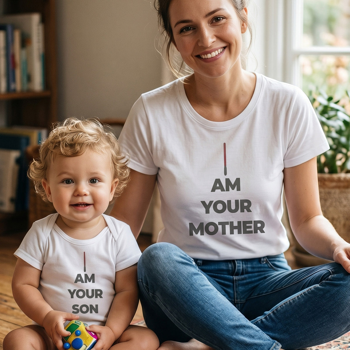 I Am Your Mother & I Am Your Son - Baby T-Shirt & Bodysuit / Mum T-Shirt - (Sold Separately)