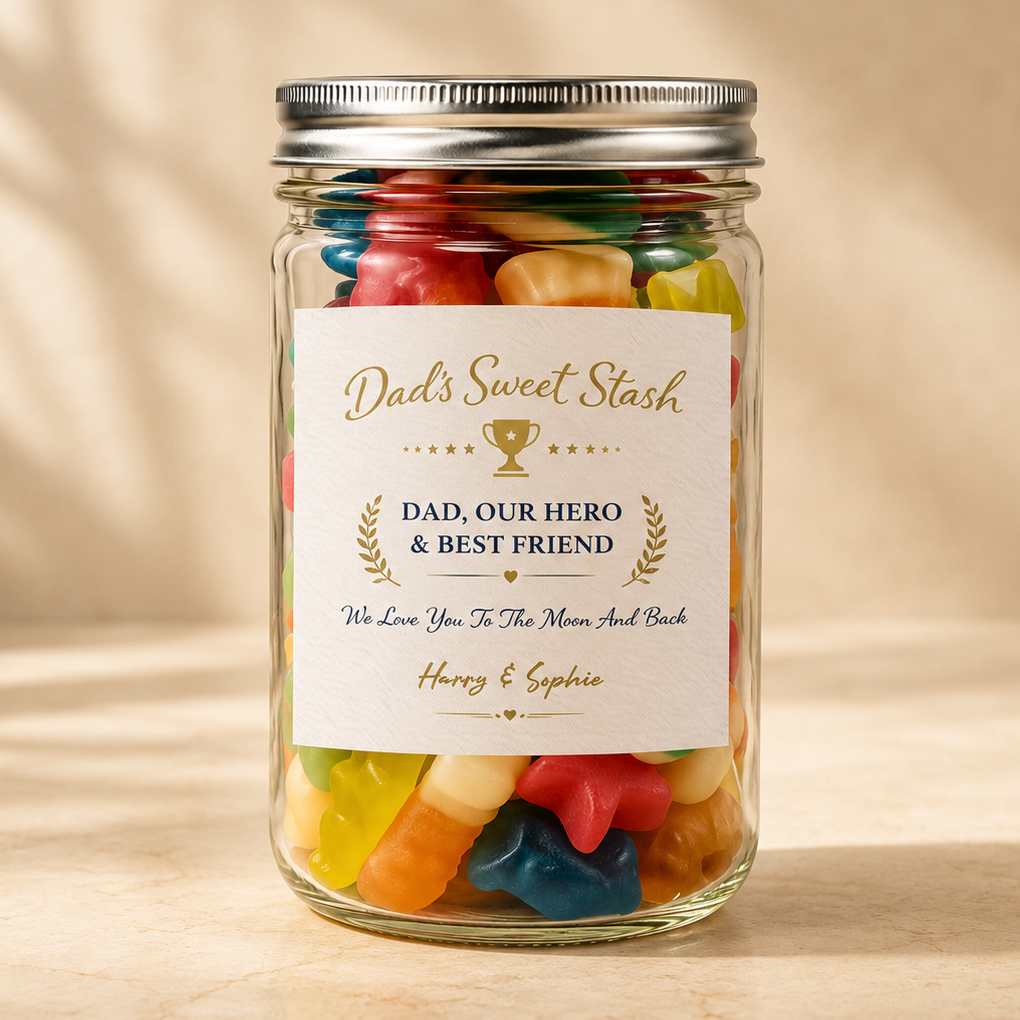 Dads Sweet Stash Our Hero & Best Friend - Sweet Jar Treat