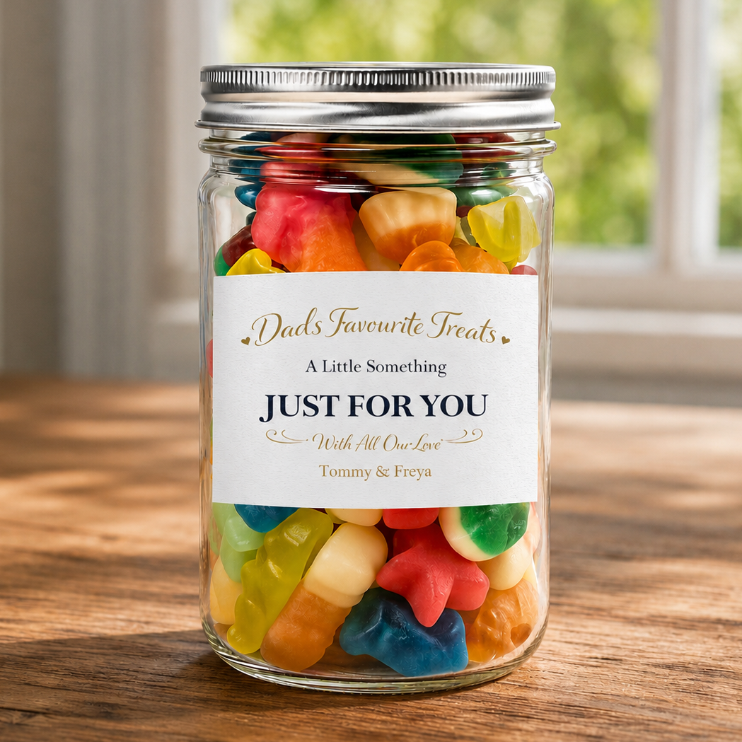 PERSONALISED Dads Favourite Treats Just For You - Sweet Jar Treat