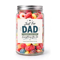 PERSONALISED Just For Dad - Thank You For Everything - Sweet Jar Treat