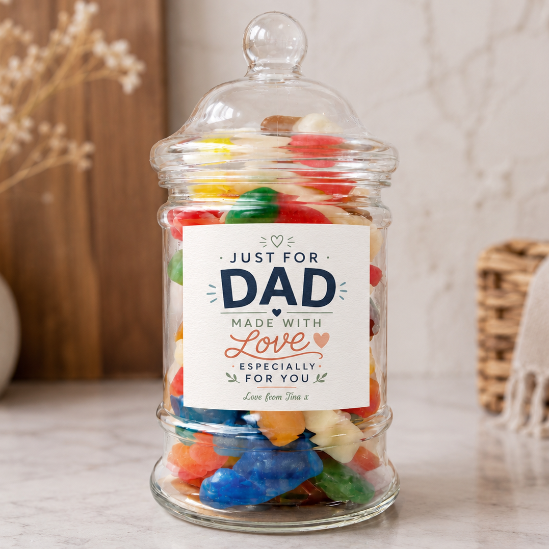 PERSONALISED Just For Dad Made With Love - Sweet Jar Treat