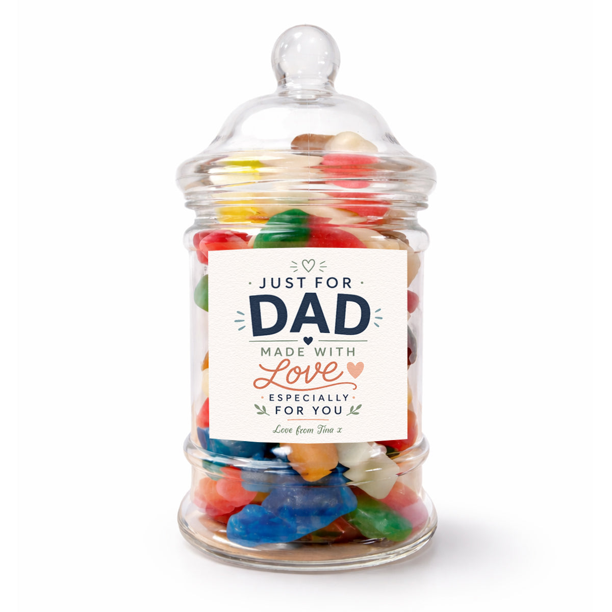 PERSONALISED Just For Dad Made With Love - Sweet Jar Treat