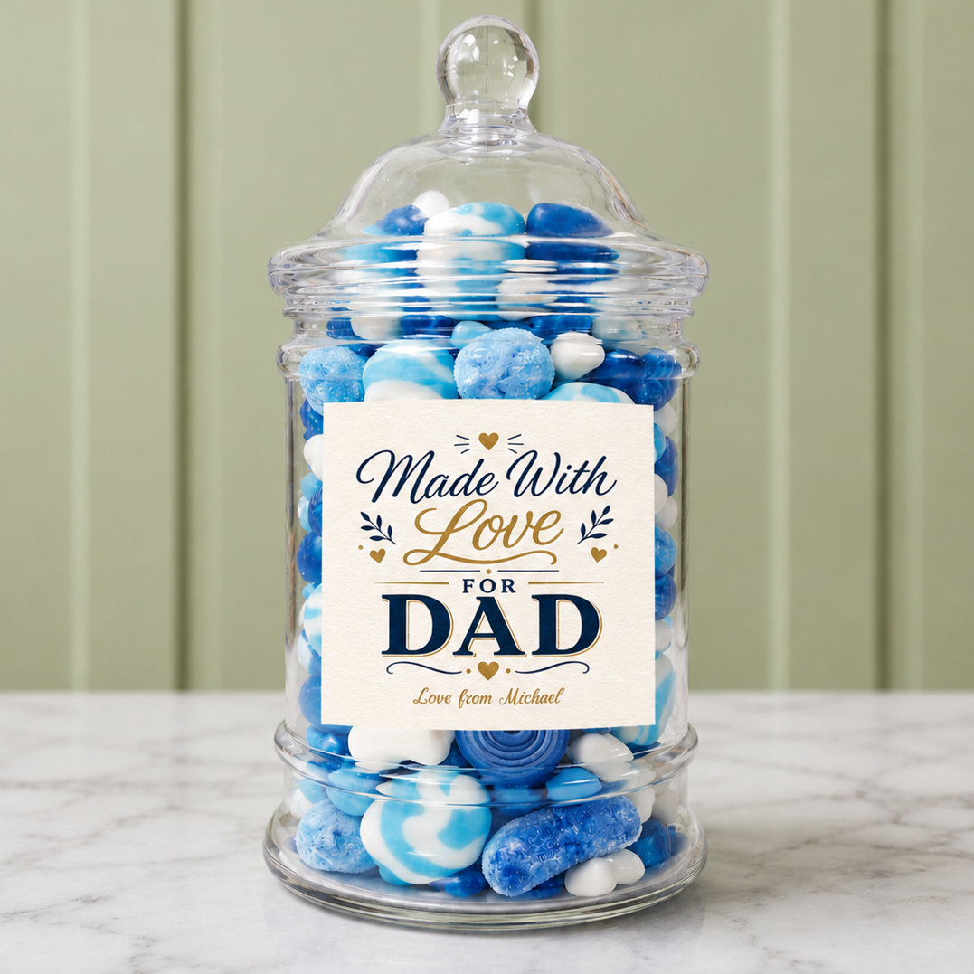 PERSONALISED Made With Love For Dad - Sweet Jar Treat