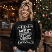 Merry Christmas Ya Filithy Animal Christmas Sweater - Christmas Jumper Sweatshirt - All Sizes