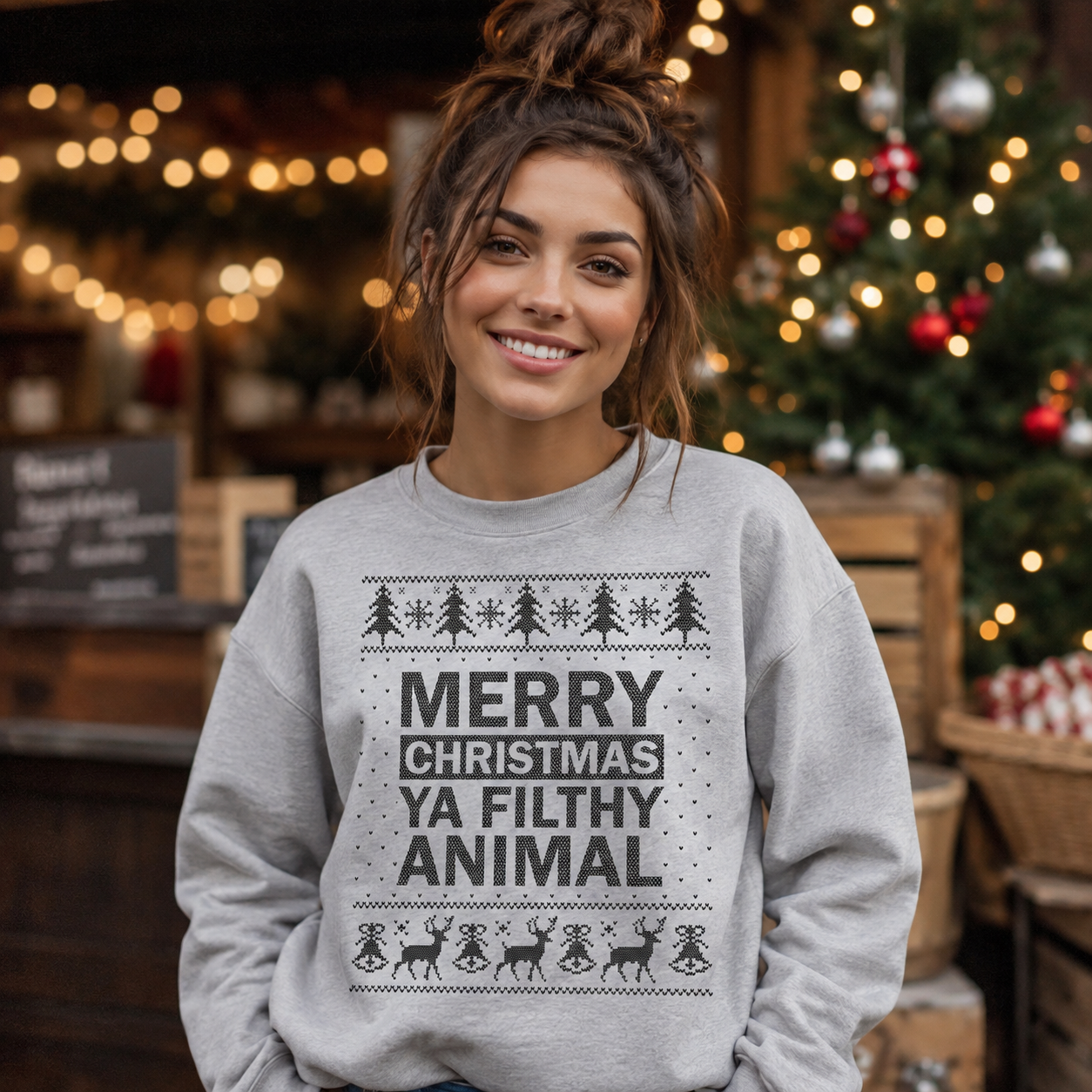 Merry Christmas Ya Filithy Animal Christmas Sweater - Christmas Jumper Sweatshirt - All Sizes