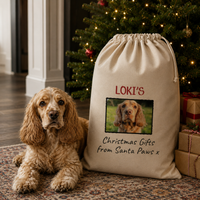 Personalised Photo & Name Christmas Gifts From Santa Paws - Christmas Santa Sack