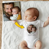 PERSONALISED Our First Father's Day Together, Circular Photo & Text - Baby Bodysuit