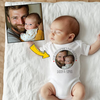 PERSONALISED Our First Father's Day Together, Circular Photo & Text - Baby Bodysuit
