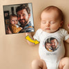 PERSONALISED Our First Father's Day Together, Circular Photo & Text - Baby Bodysuit