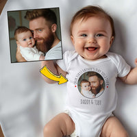 PERSONALISED Our First Father's Day Together, Circular Photo & Text - Baby Bodysuit