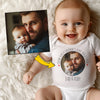 PERSONALISED Our First Father's Day Together, Circular Photo & Text - Baby Bodysuit