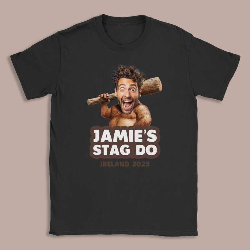 PERSONALISED Photo Face & Caveman Body with Wording