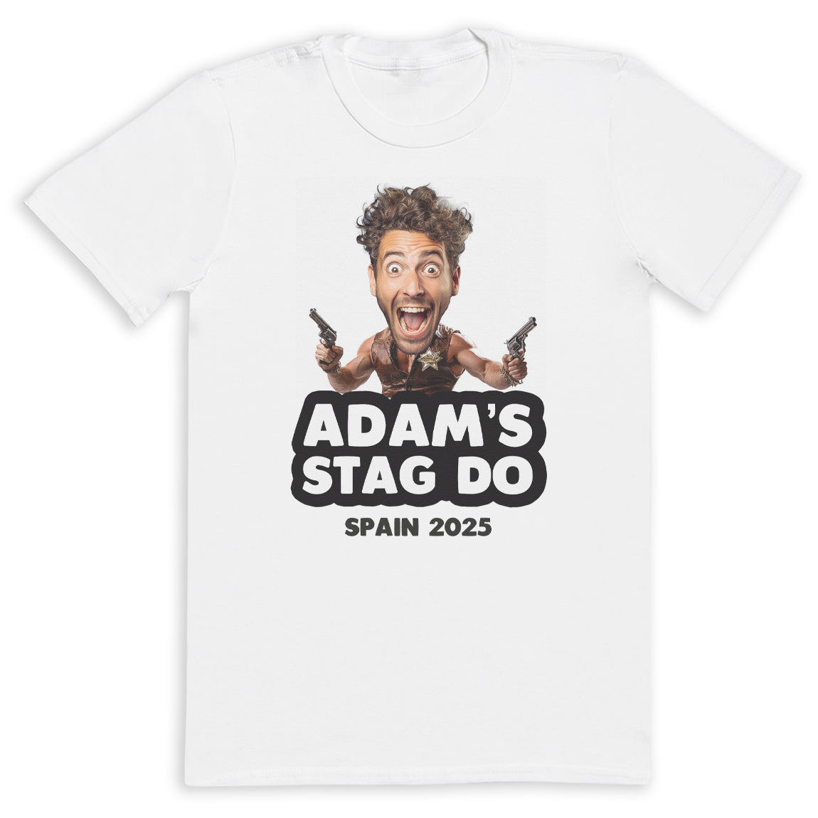 PERSONALISED Photo Face & Cowboy Body with Wording