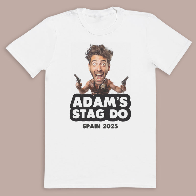 PERSONALISED Photo Face & Cowboy Body with Wording