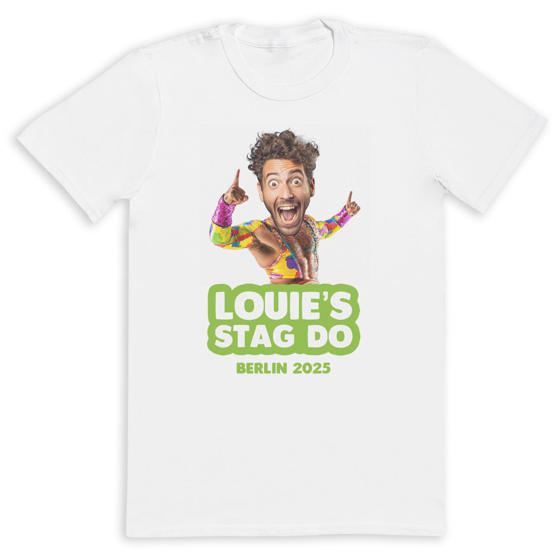 PERSONALISED Photo Face & Wrestler II Body with Wording