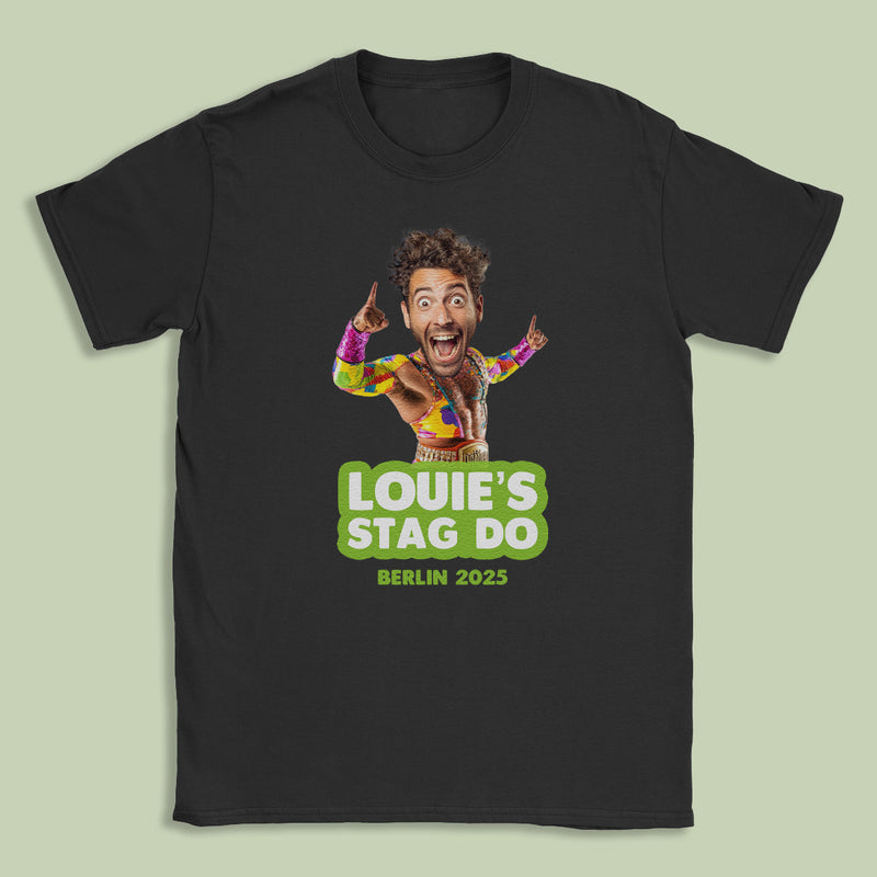 PERSONALISED Photo Face & Wrestler II Body with Wording