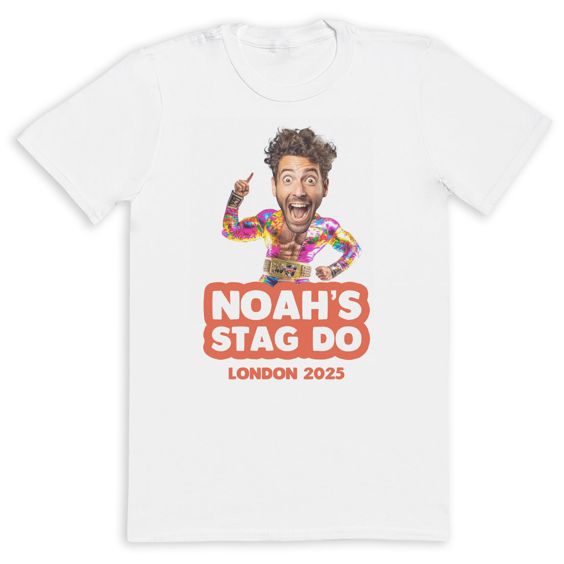 PERSONALISED Photo Face & Wrestler I Body with Wording