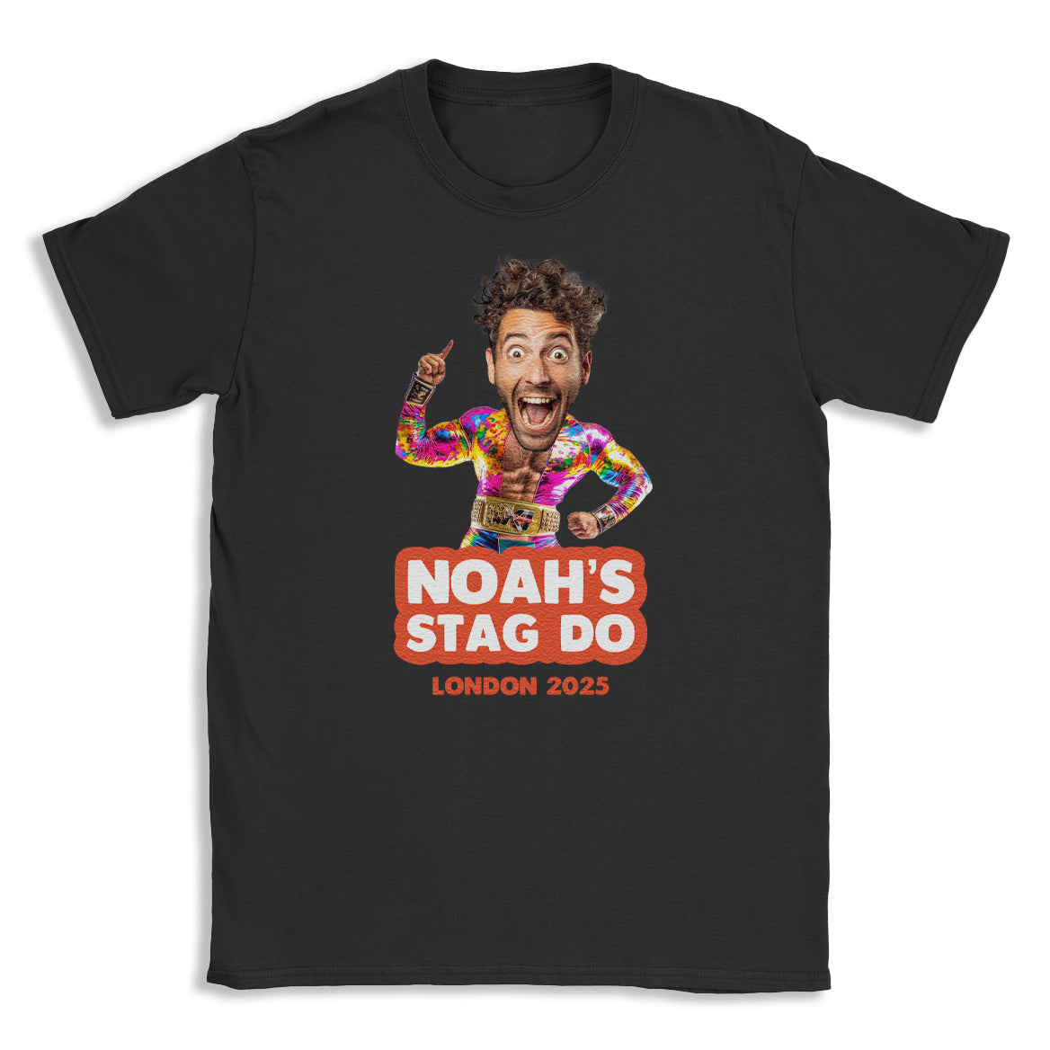 PERSONALISED Photo Face & Wrestler I Body with Wording