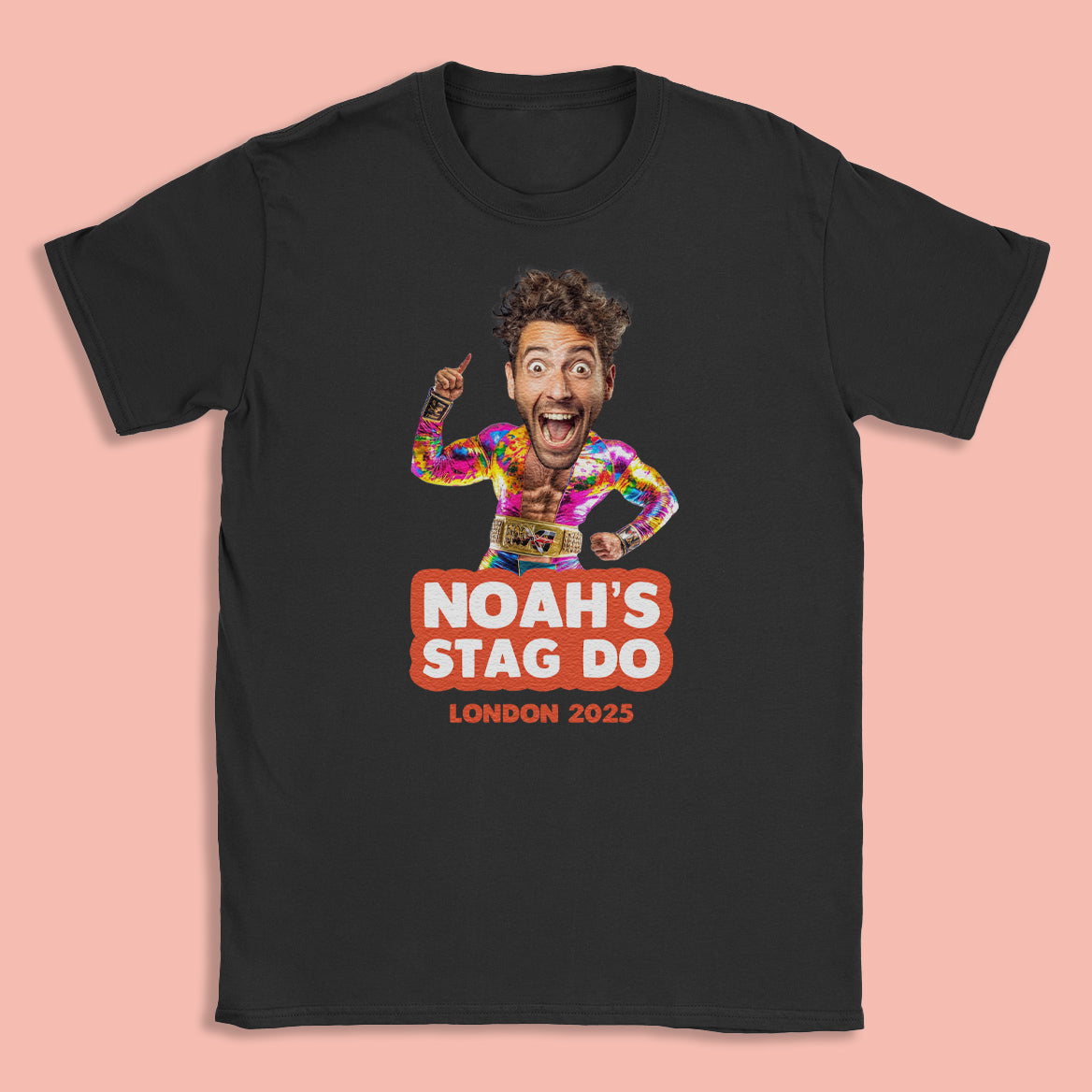 PERSONALISED Photo Face & Wrestler I Body with Wording