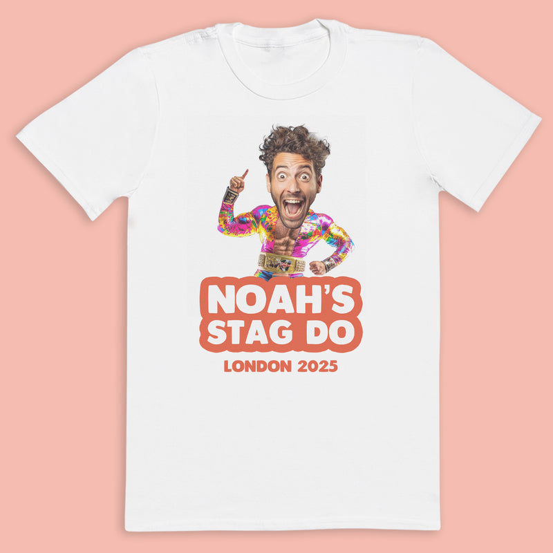 PERSONALISED Photo Face & Wrestler I Body with Wording