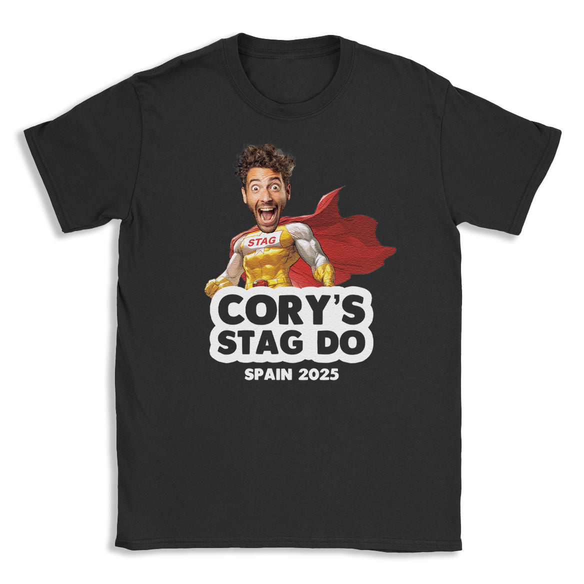 PERSONALISED Photo Face & Superhero Body with Wording
