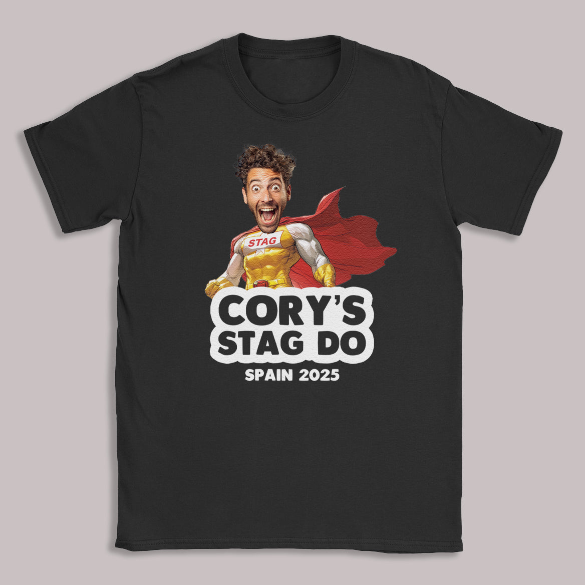 PERSONALISED Photo Face & Superhero Body with Wording