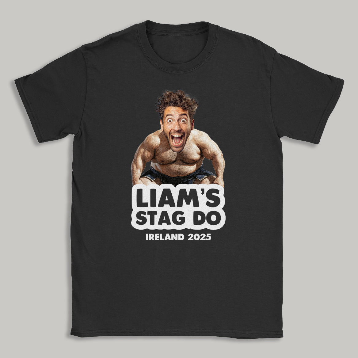 PERSONALISED Photo Face & Sumo Wrestler Body with Wording
