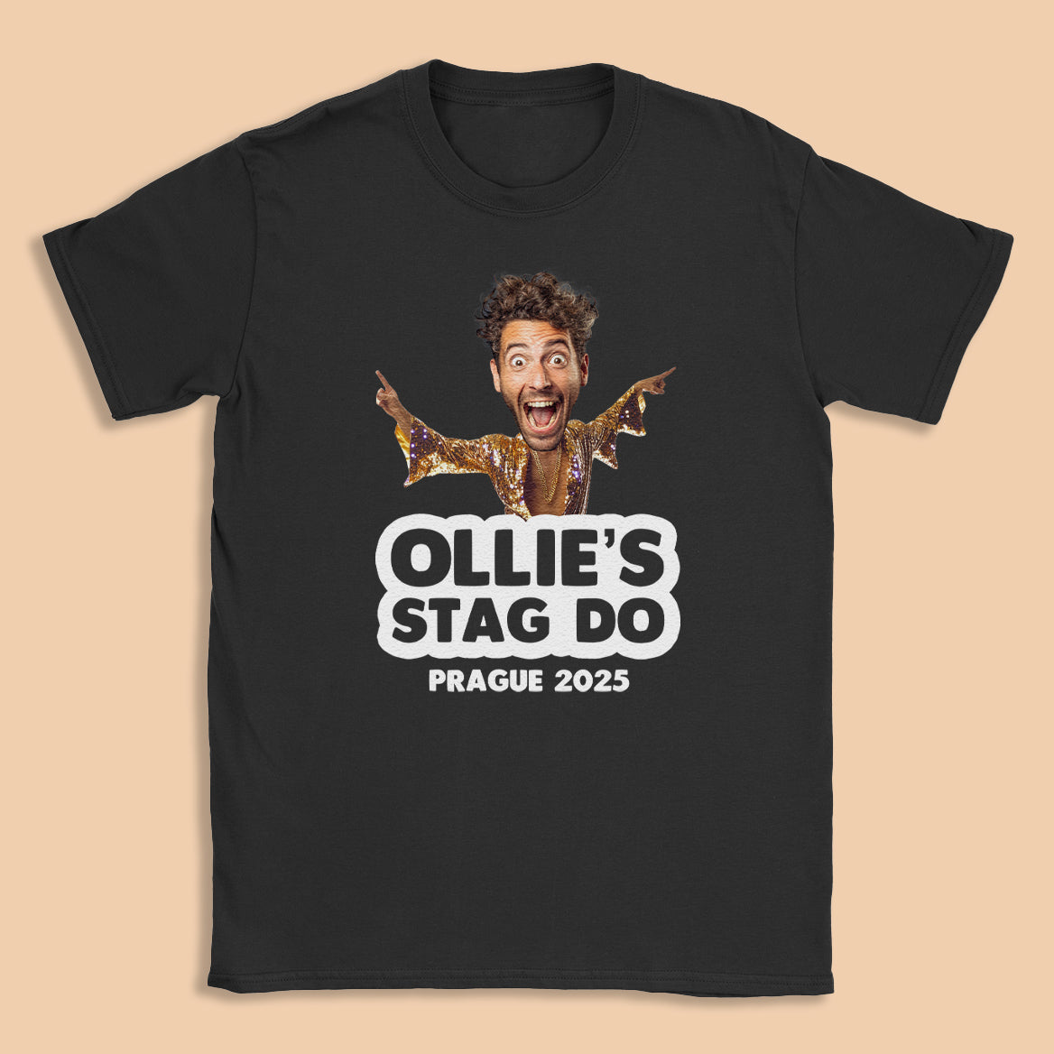 PERSONALISED Photo Face & 80s Disco I Body with Wording