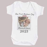 Personalised - Our First & Happy Mother's Day Polaroid - Baby Bodysuit