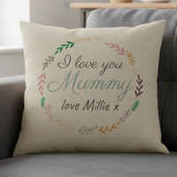Personalised I Love You Mummy - Printed Cushion Cover - One Size