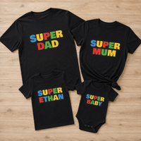 PERSONALISED Super Family Set - Whole Family Matching - Family Matching Tops - (Sold Separately)