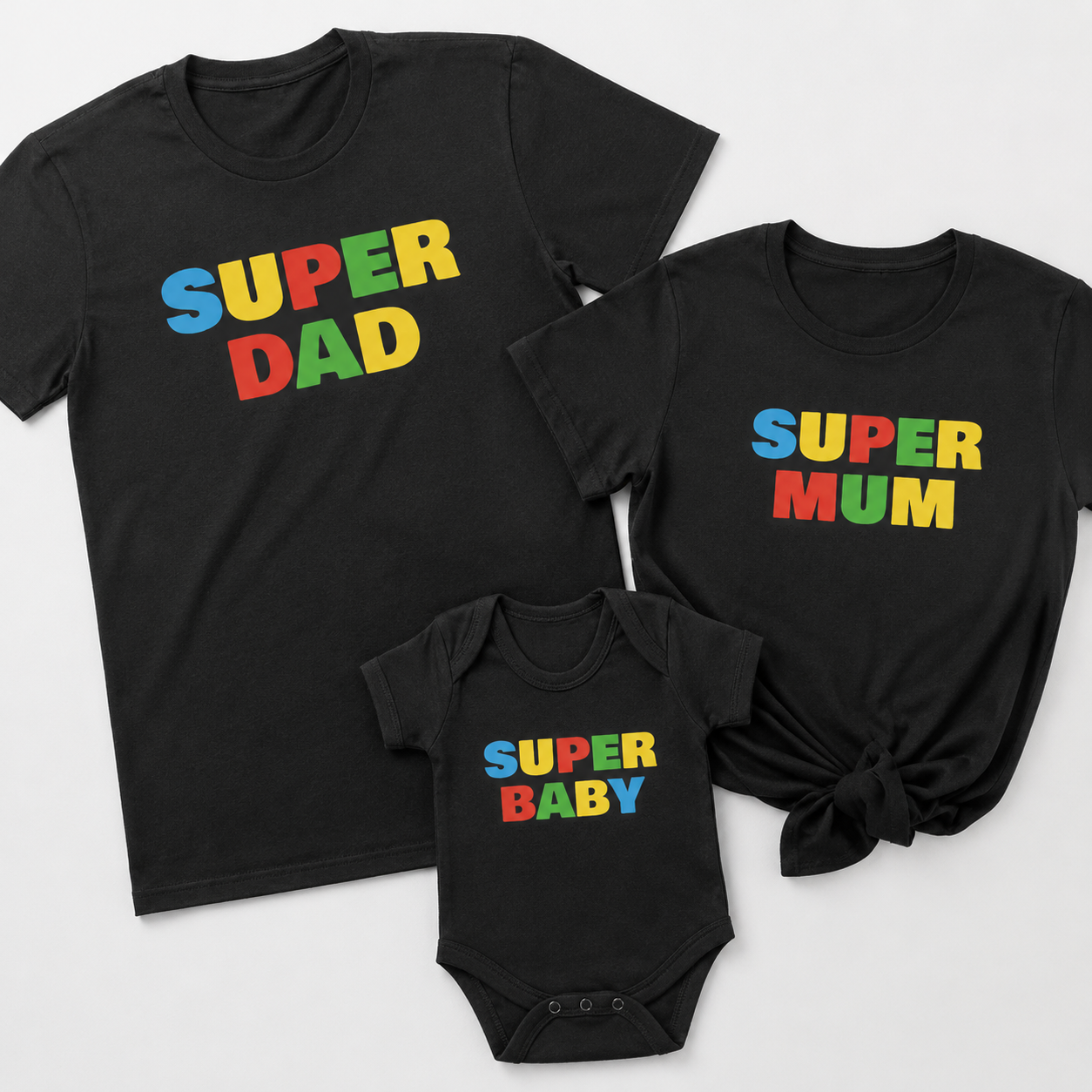 PERSONALISED Super Family Set - Whole Family Matching - Family Matching Tops - (Sold Separately)