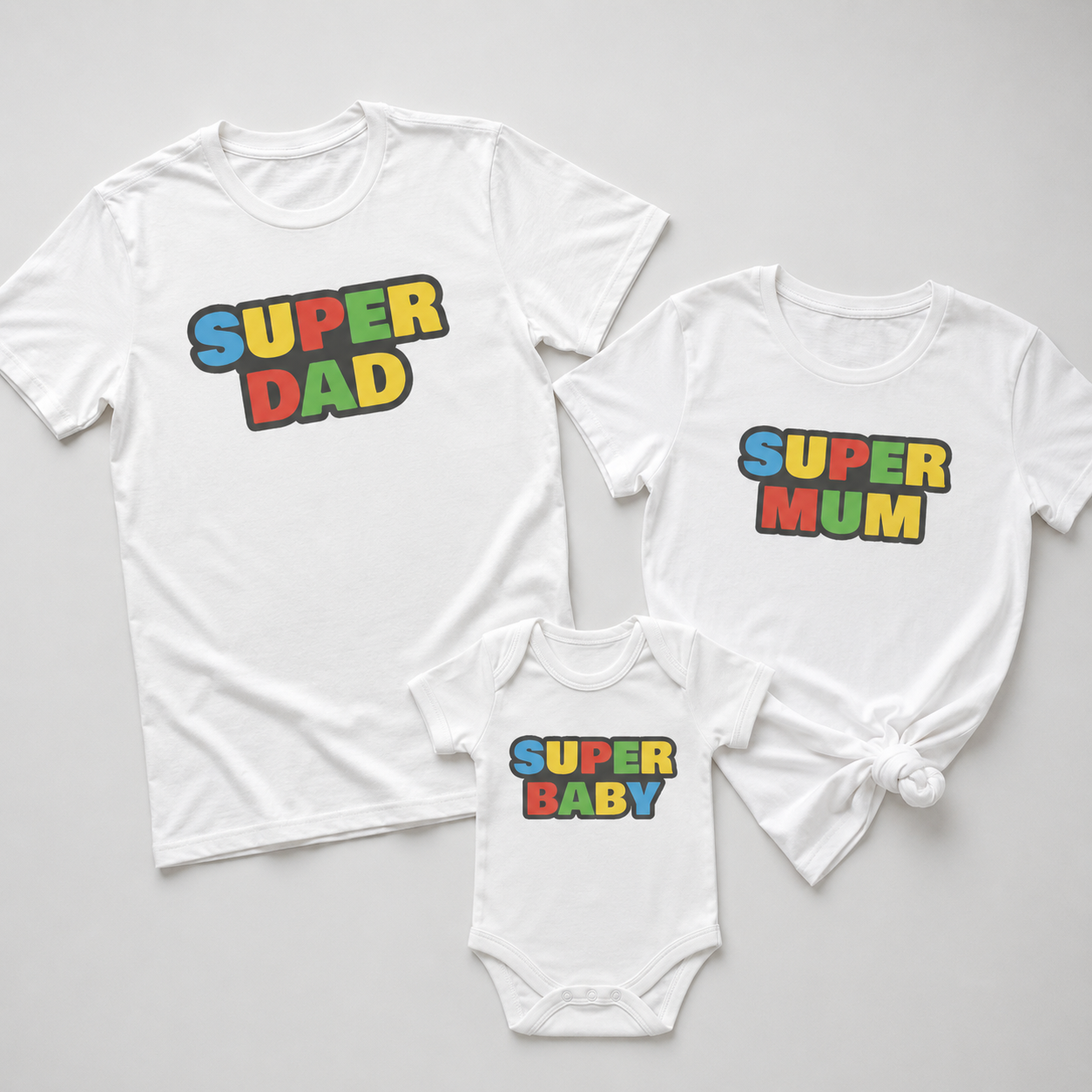 PERSONALISED Super Family Set - Whole Family Matching - Family Matching Tops - (Sold Separately)