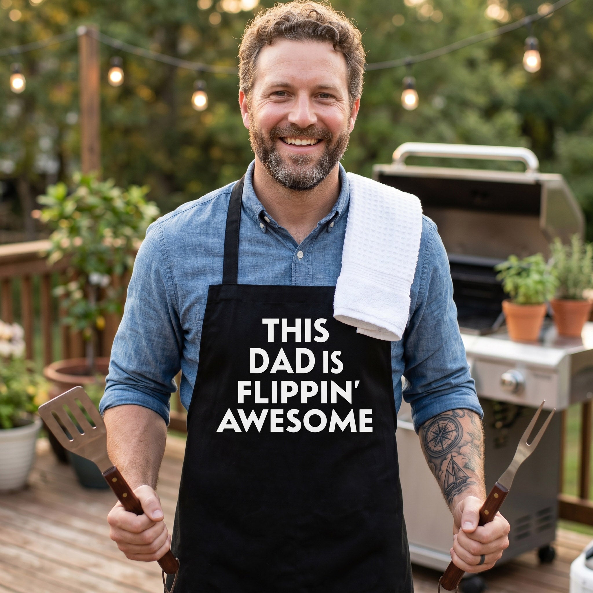 This Dad Is Flippin Awesome - Men's Apron - Dads Apron