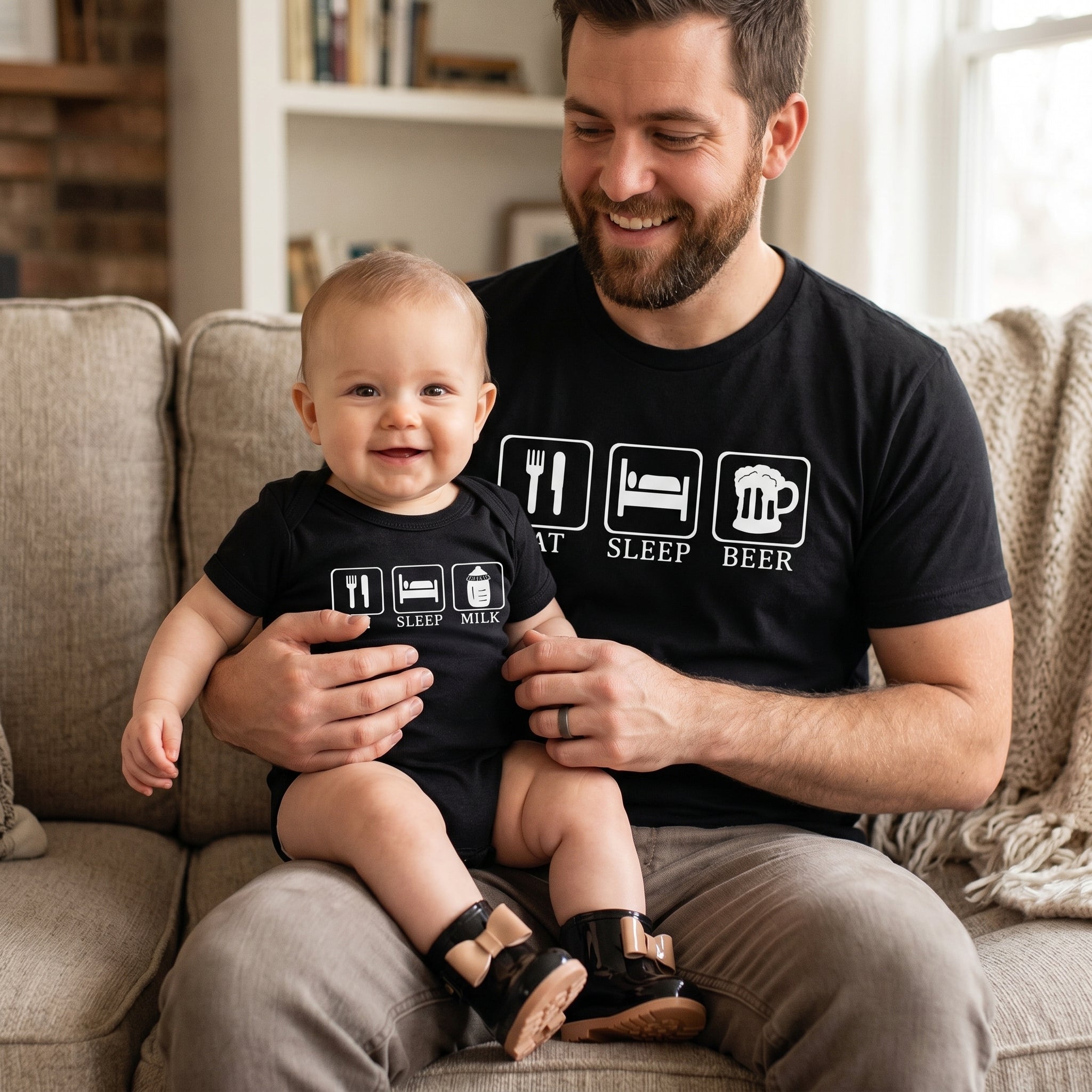 Eat Sleep Drink Beer &amp; Milk – T-Shirt &amp; Bodysuit / T-Shirt – (separat erhältlich)