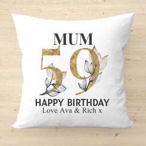 Personalised Happy Birthday Mum Cushion - Printed Cushion Cover