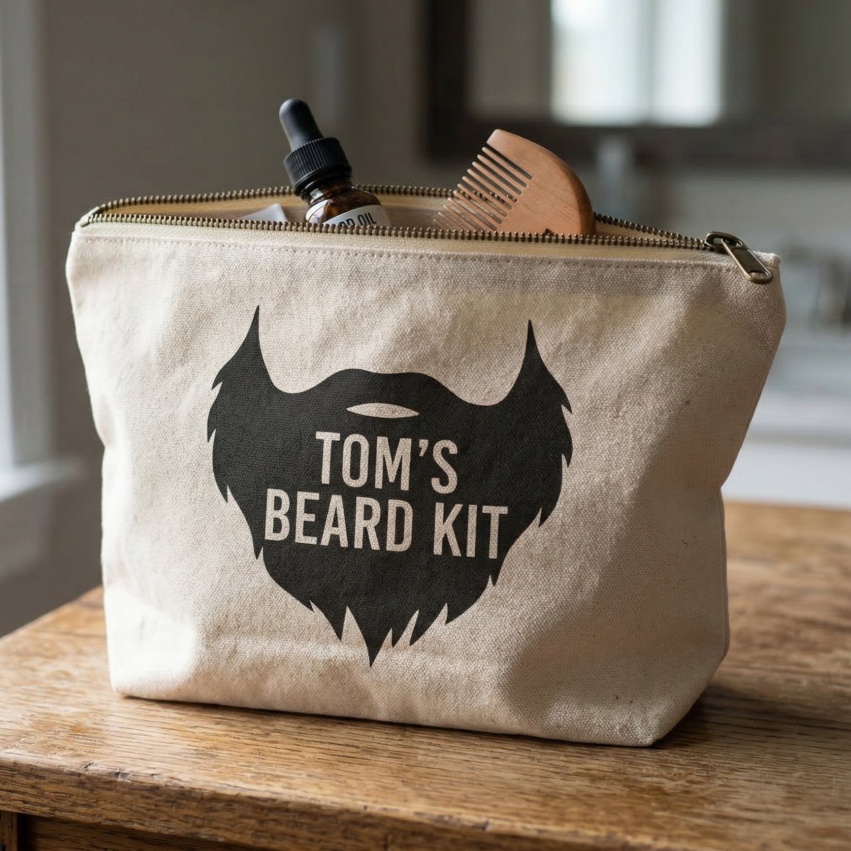 'Personalised Name' Beard Kit - Accessory Bag